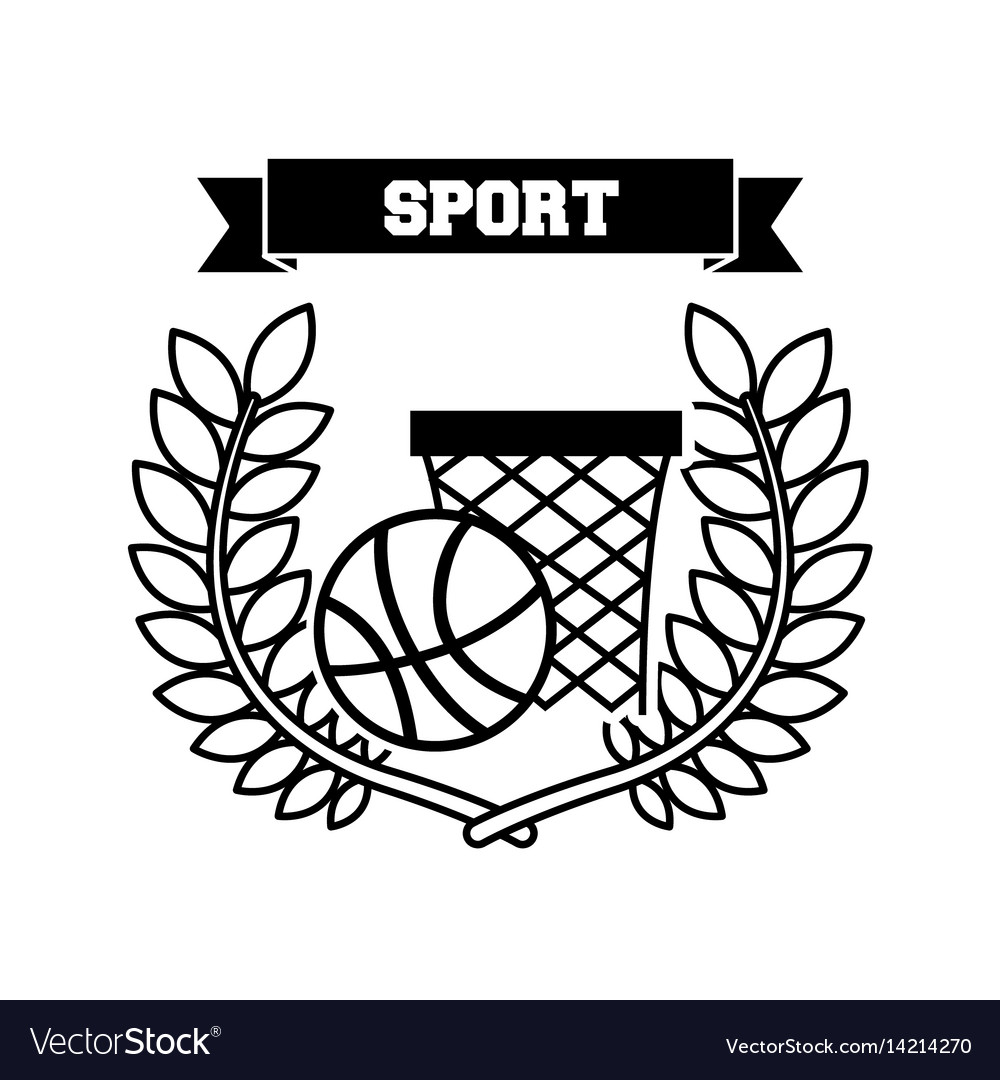 Basketball sport emblem icon