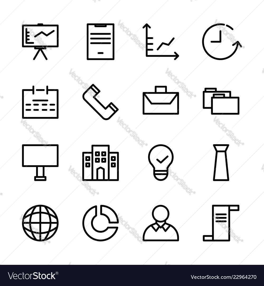 Collection business icon set Royalty Free Vector Image