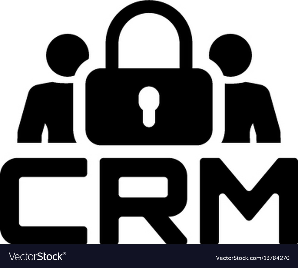 Crm security icon flat design