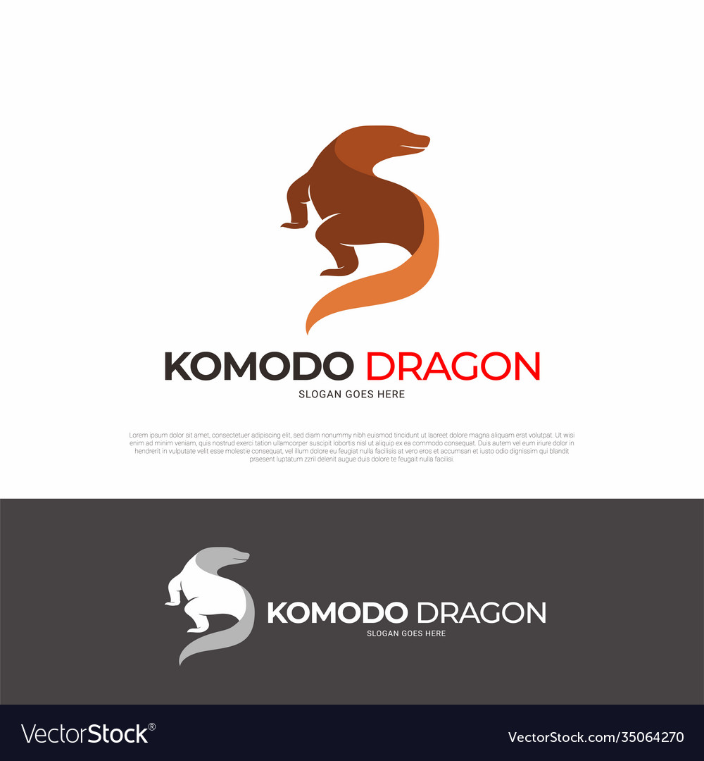 Komodo dragon animal logo design Royalty Free Vector Image