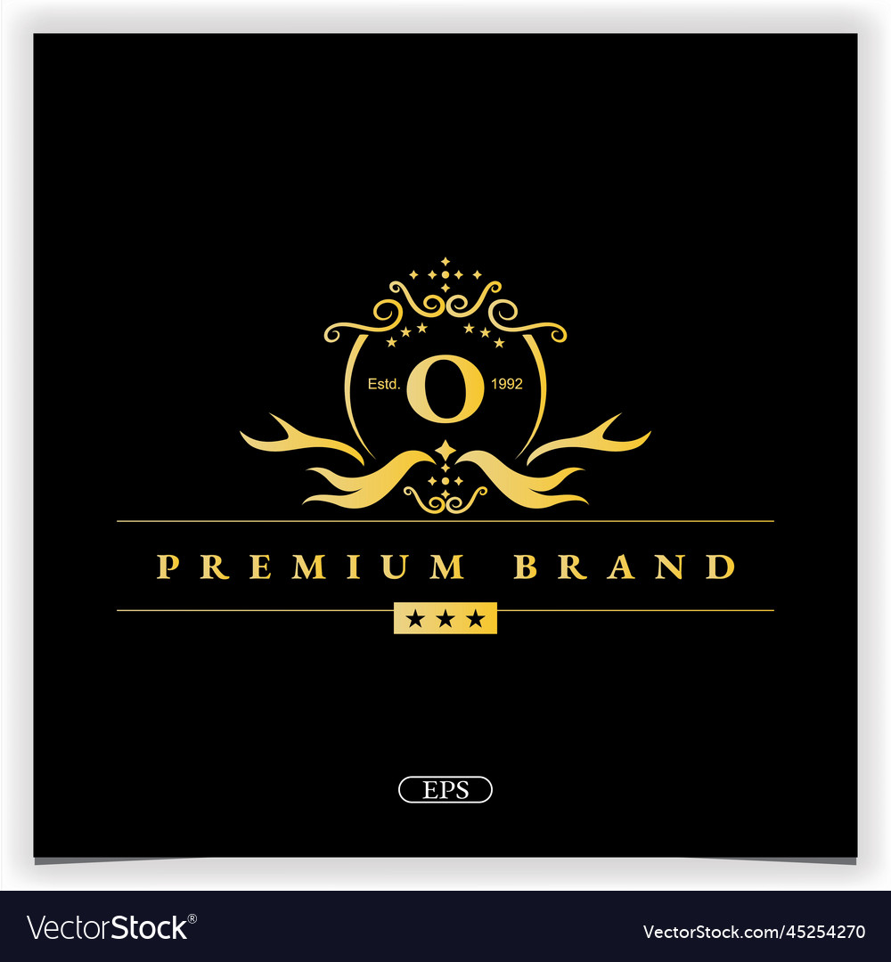 Letter o golden logo premium elegant template eps