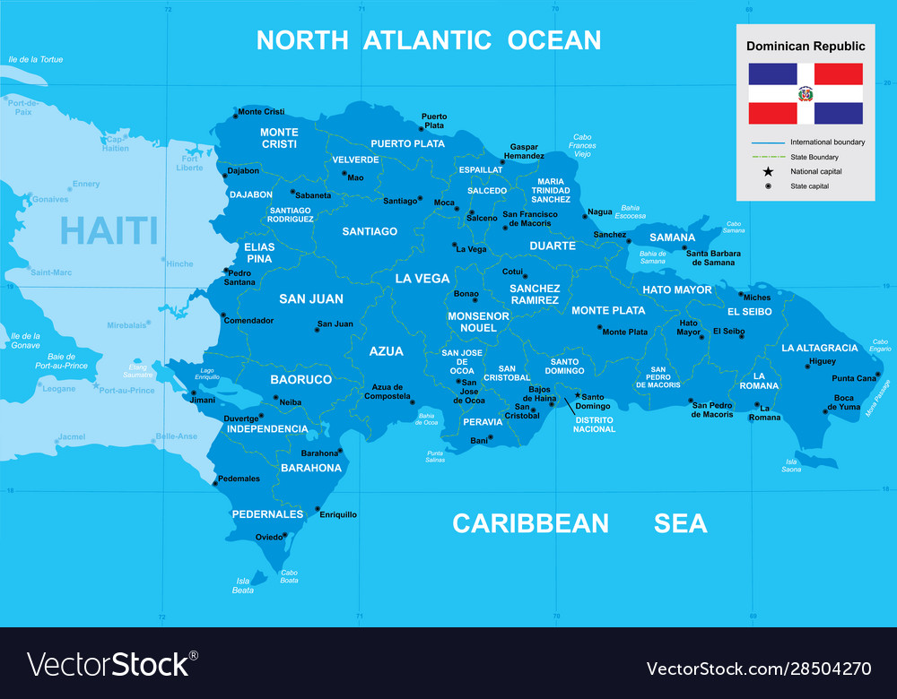 Map dominican republic Royalty Free Vector Image