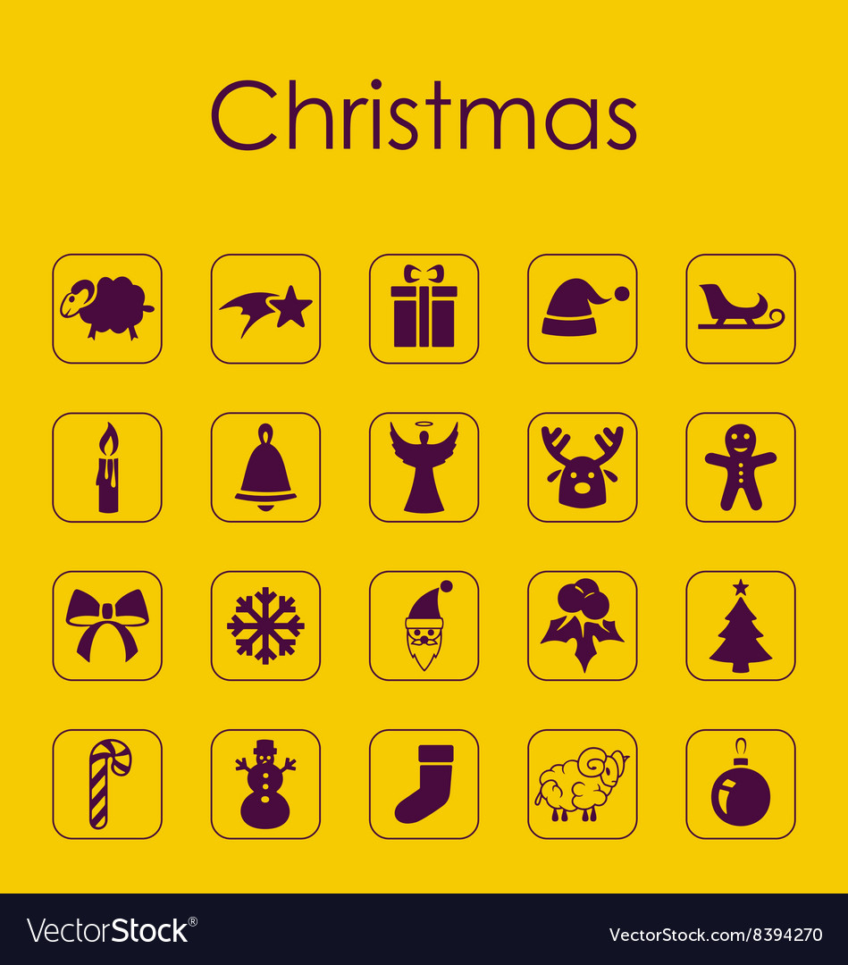 Set of christmas simple icons Royalty Free Vector Image
