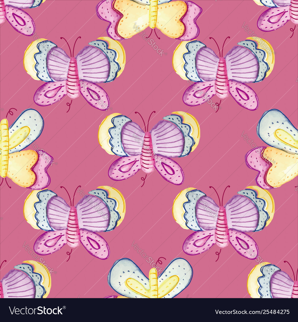 Butterflies seamless repeat print pattern tile