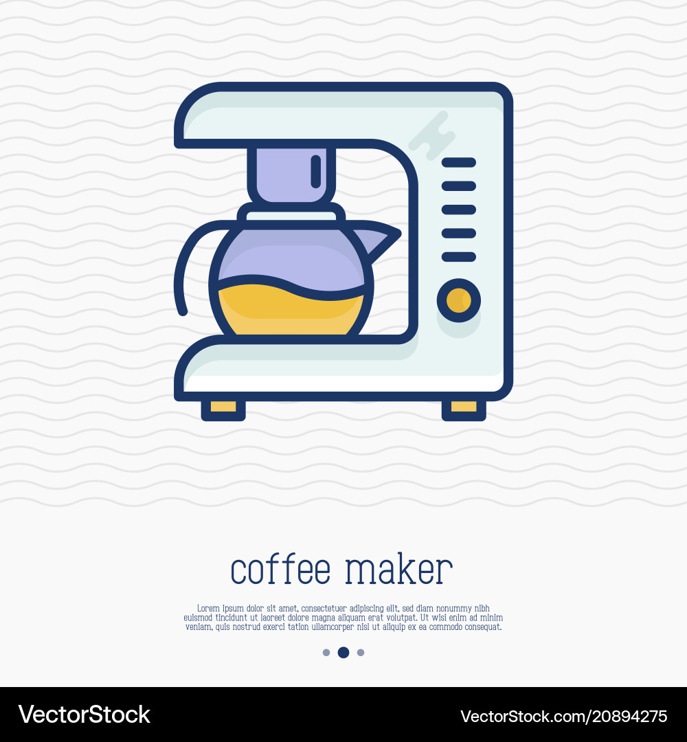 Coffee maker thin line icon Royalty Free Vector Image