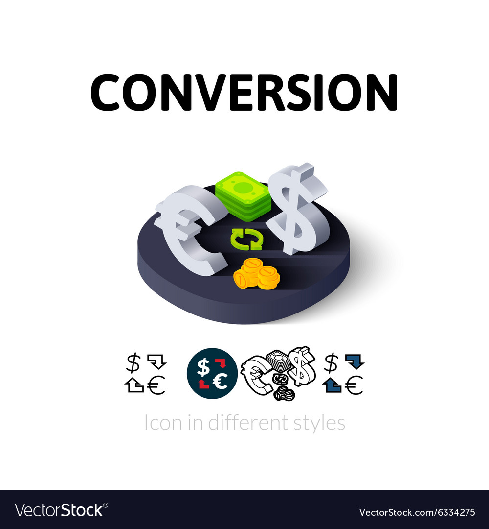 Conversion icon in different style Royalty Free Vector Image