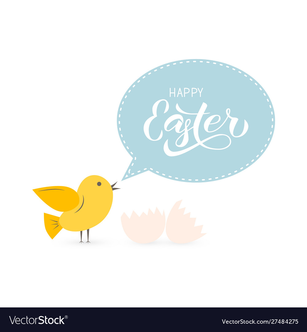 Easter celebration typography poster with cute