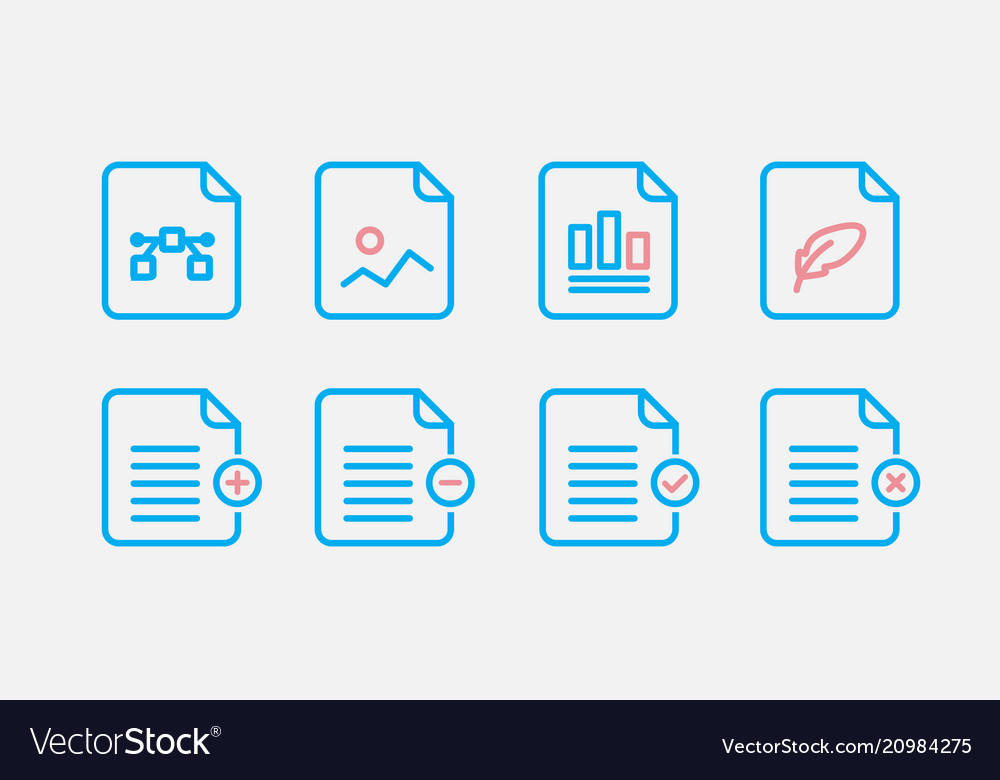file type icon set simple set of file formats vector image