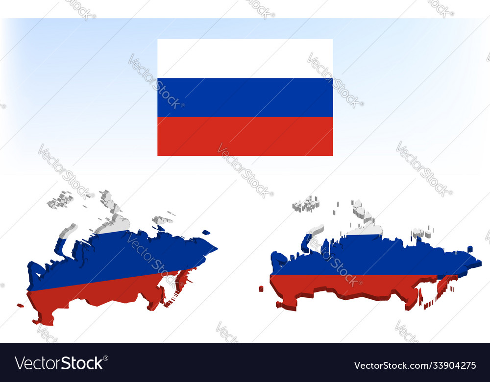 Premium Vector  3d russia flag map vector illustration