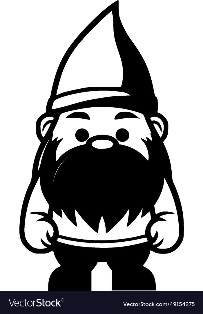 Gnome - Black And White Isolated Icon Royalty Free Vector