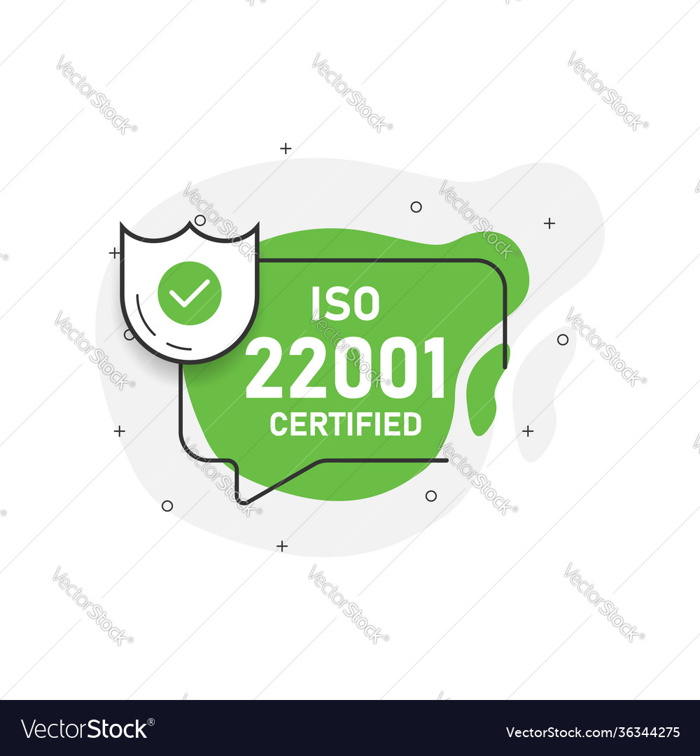 Green abstraction isolated sticker iso 22001