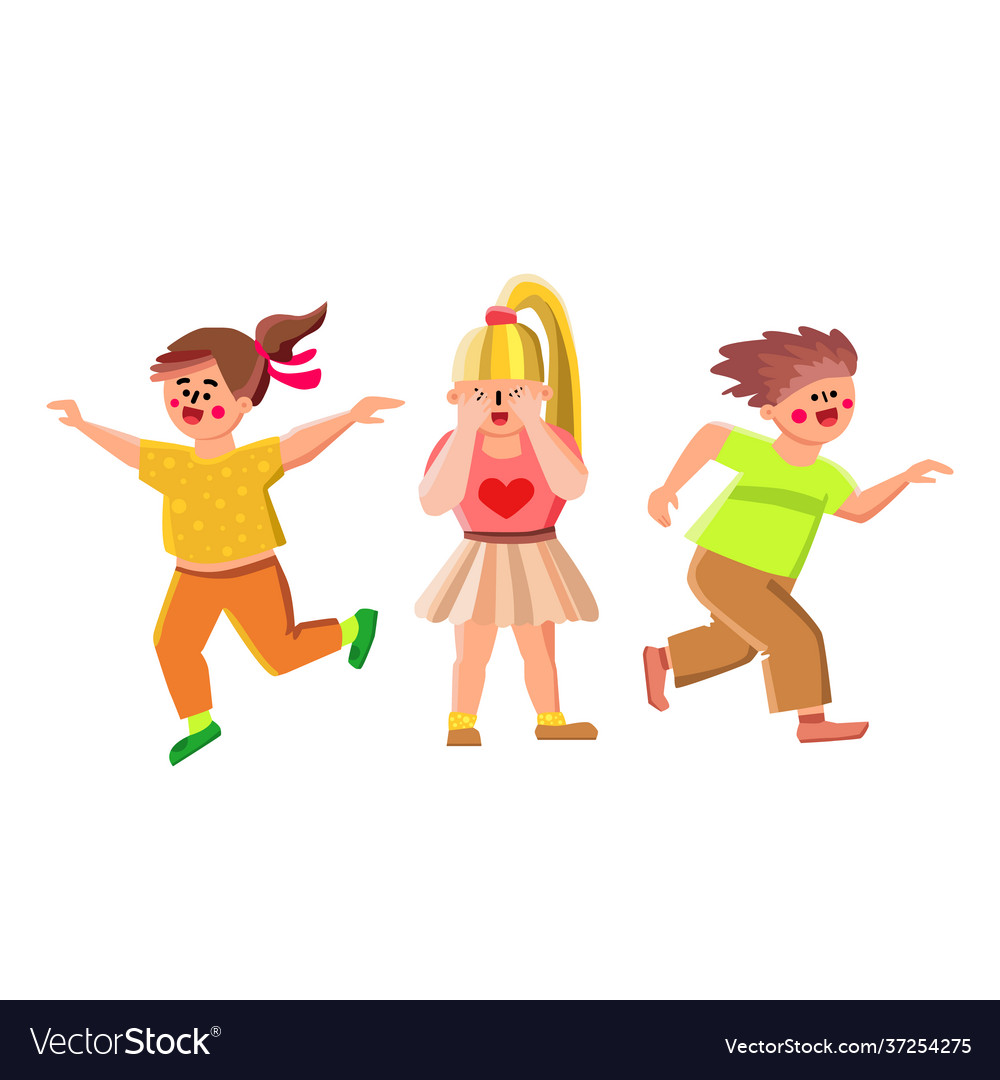 Hide and seek game playing kids together Vector Image