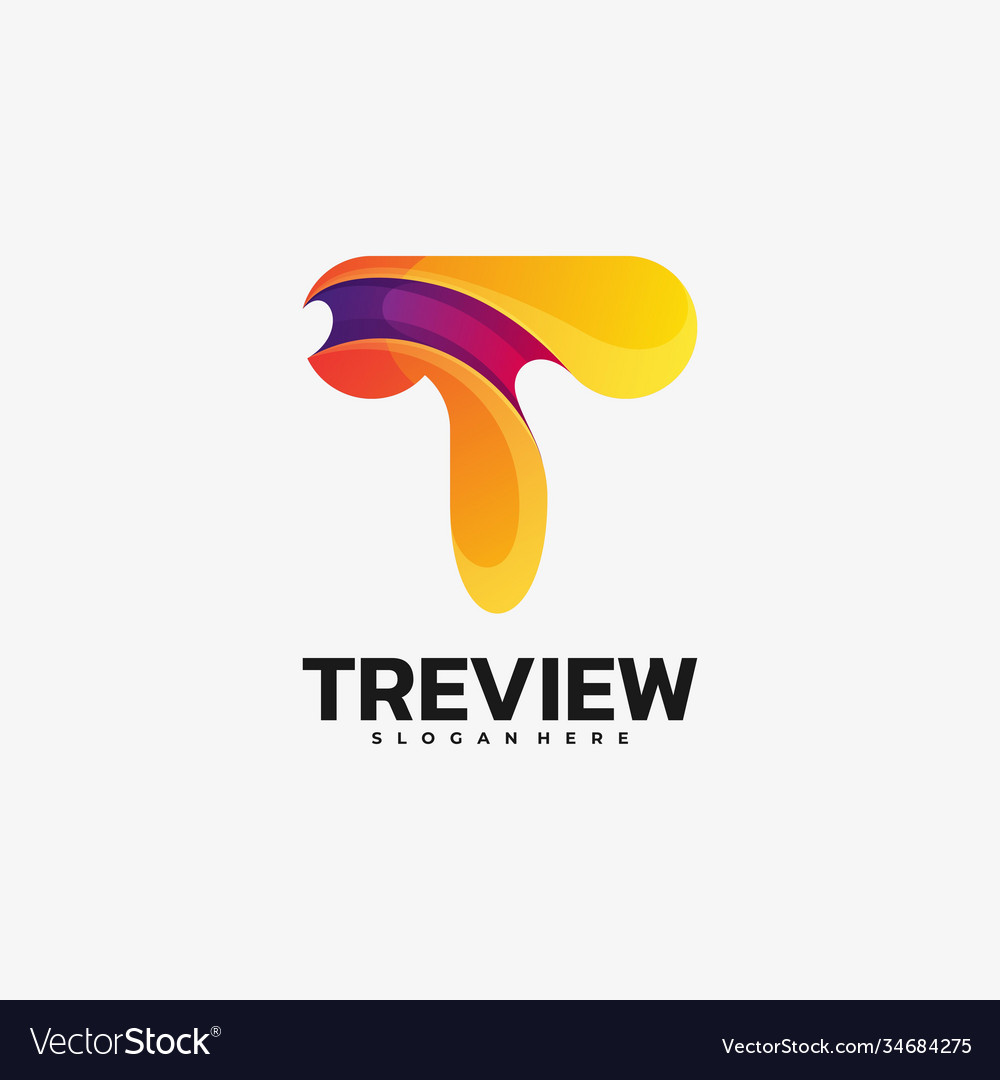 Logo tree view gradient colorful style