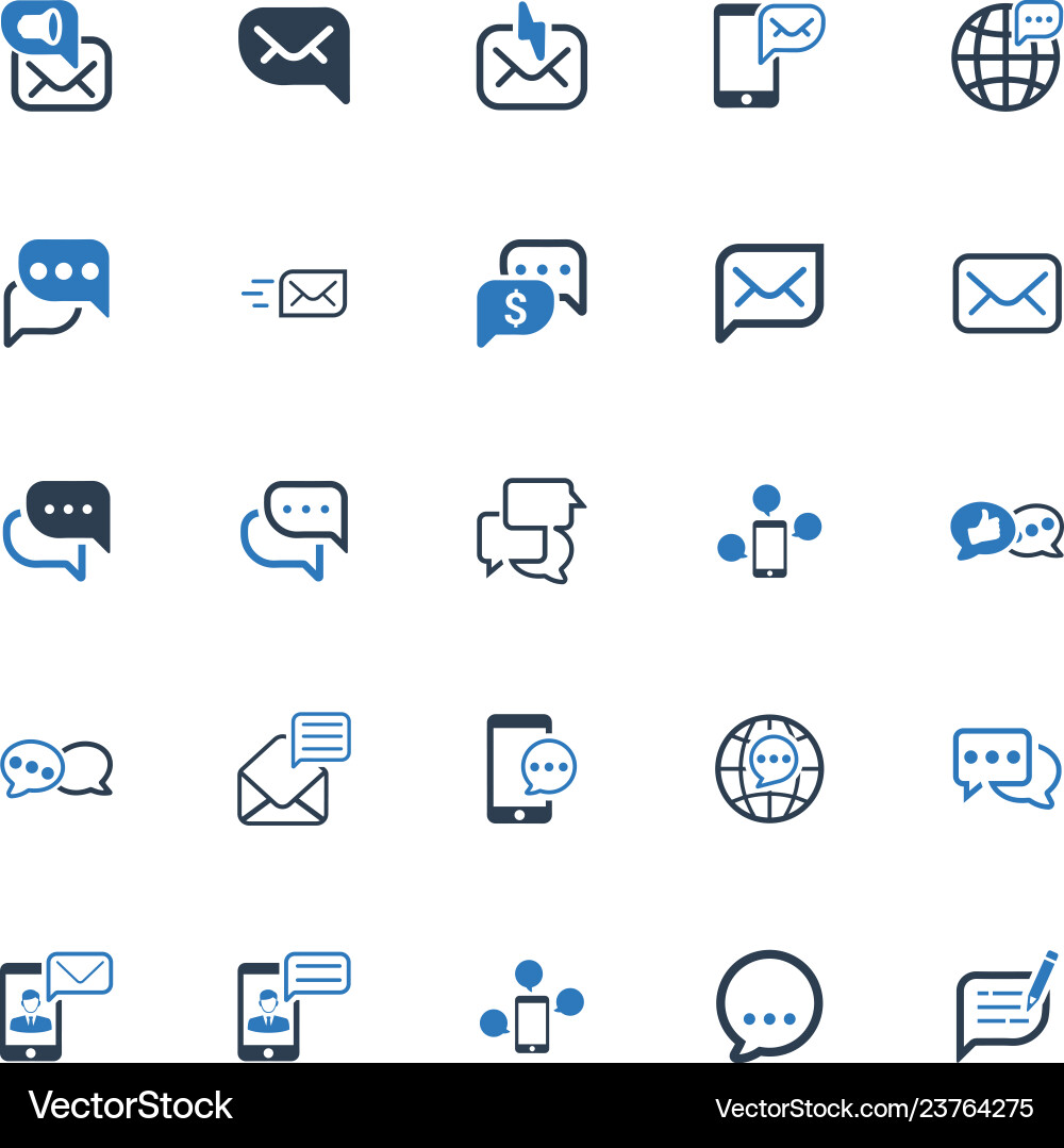 Message and communication icons Royalty Free Vector Image