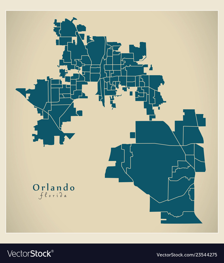 Modern city map - orlando florida city of the usa Vector Image