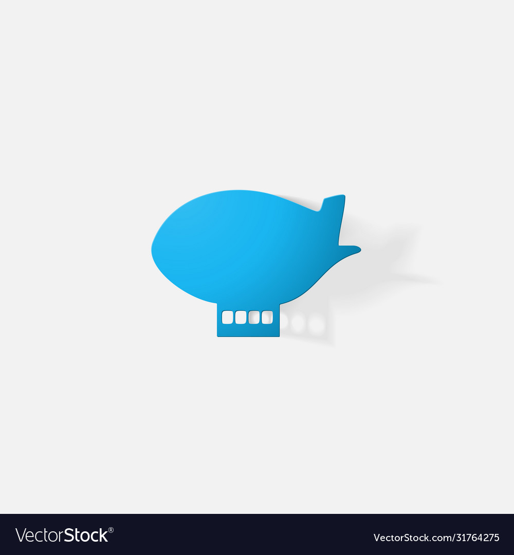 Paper clipped sticker aircraft airship