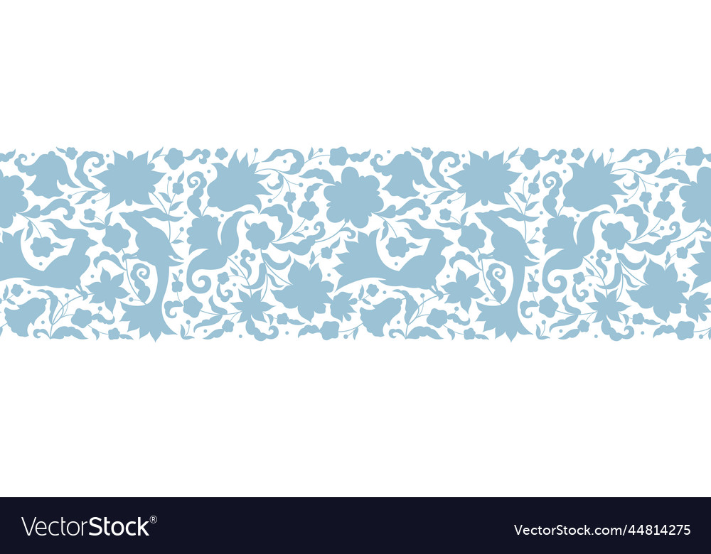 Seamless pattern floral frame vignette border Vector Image