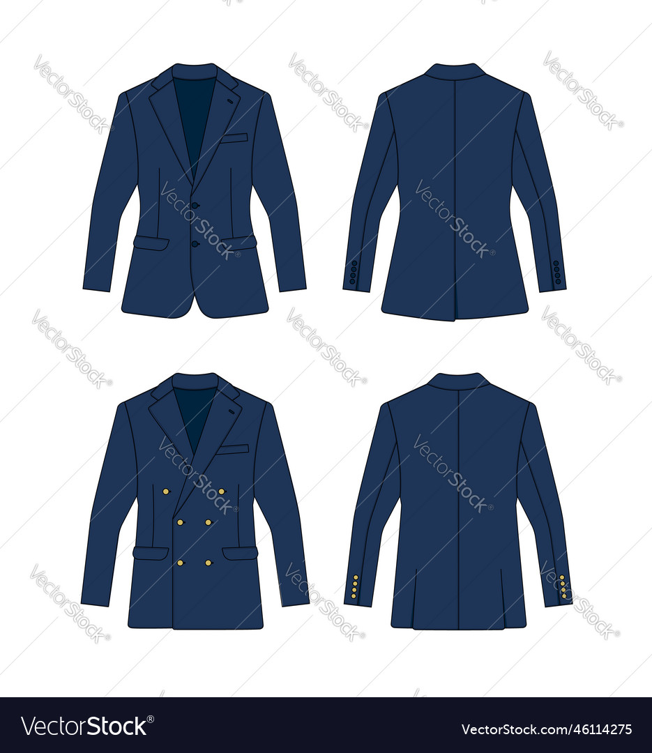 Single Breasted And Double Breasted Suit Jacket Vector Image 9917