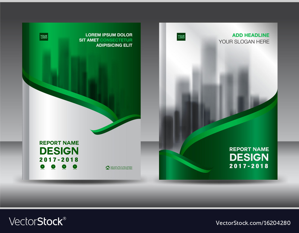 Brochure template layout green cover design Vector Image