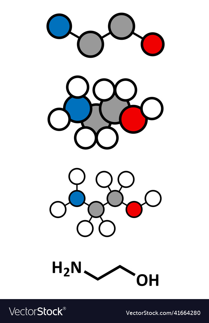 Ethanolamine 2-aminoethanol molecule