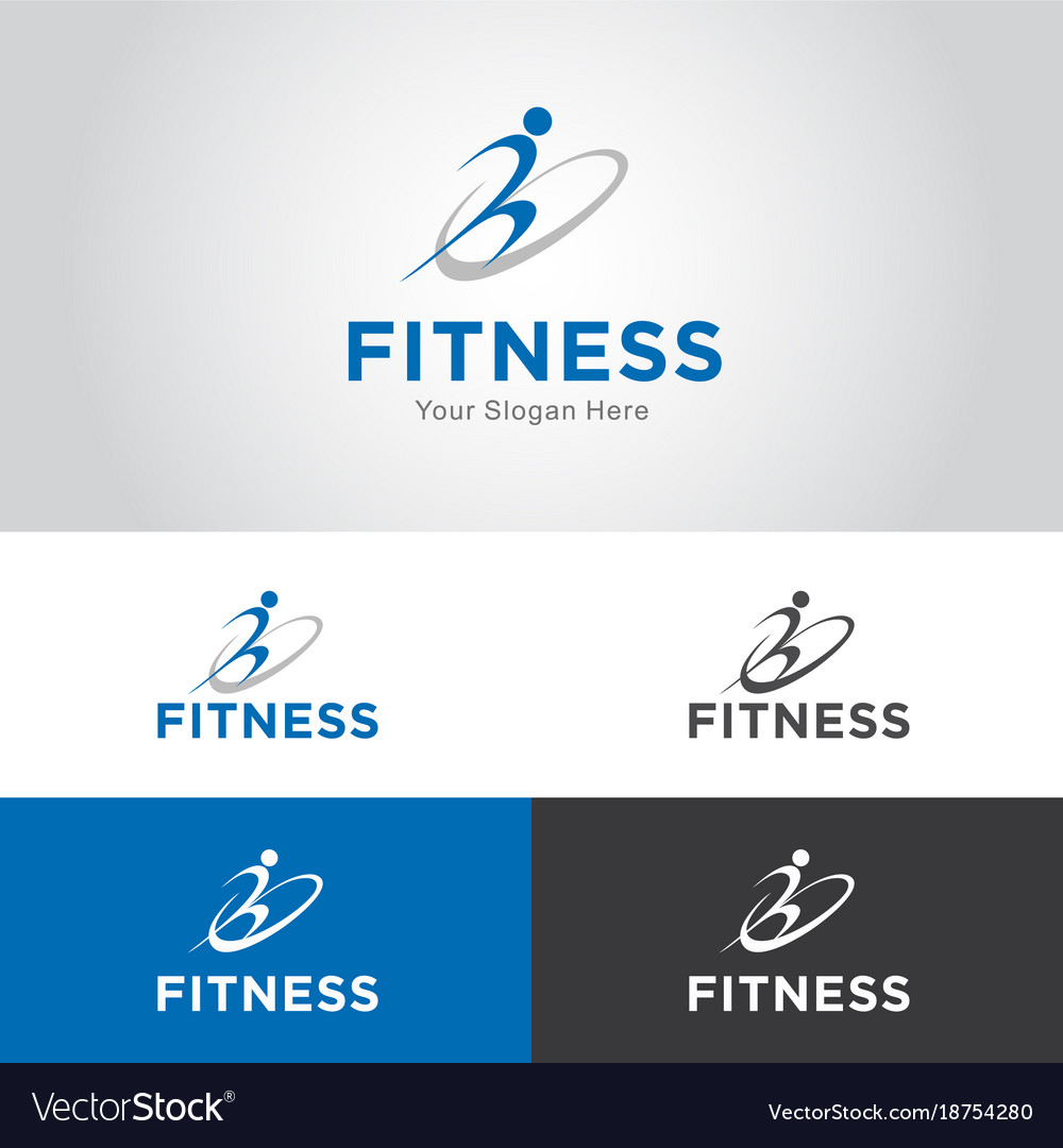 Fitness and sports logo Royalty Free Vector Image