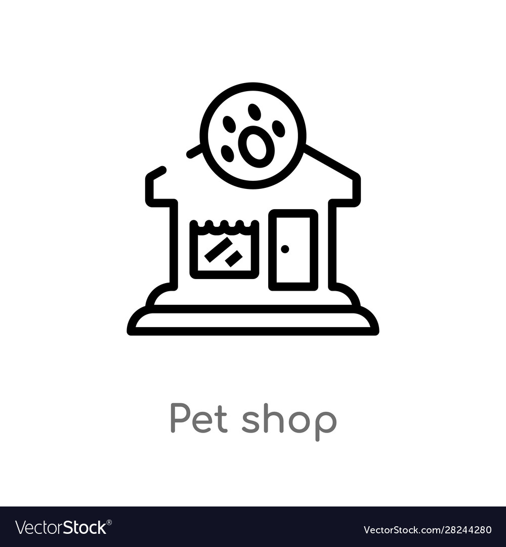 Outline pet shop icon isolated black simple line