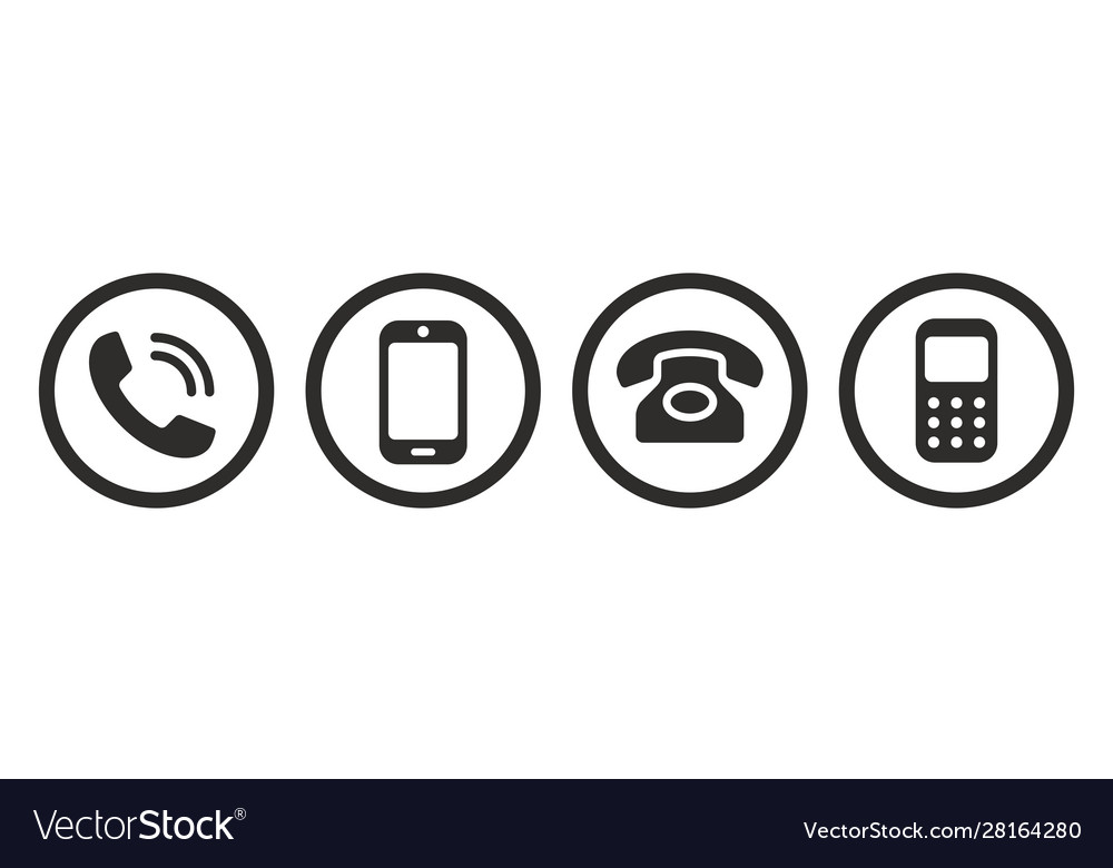 Phone icon collection call sign Royalty Free Vector Image