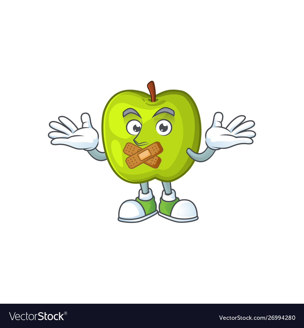 Silent granny smith apple character for health Vector Image Silent granny smith apple character for health Vector Image