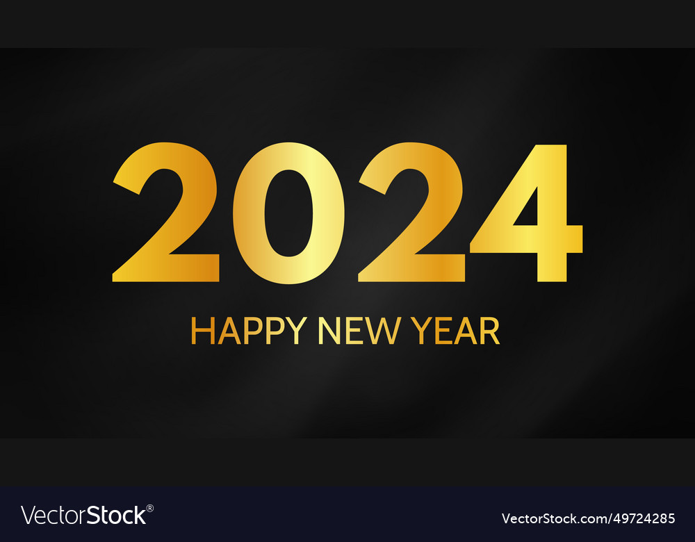 2024 happy new year on dark silk background