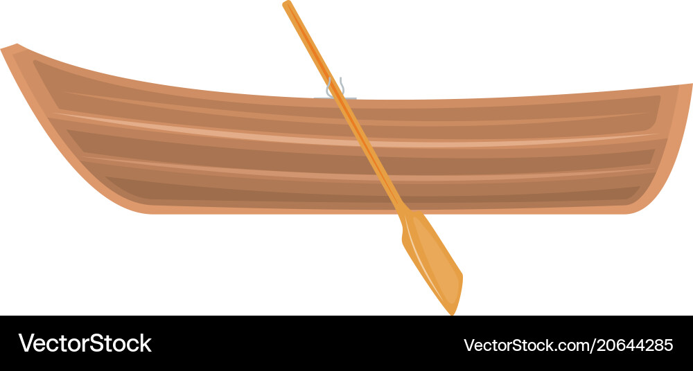 A wooden boat on a white background Royalty Free Vector