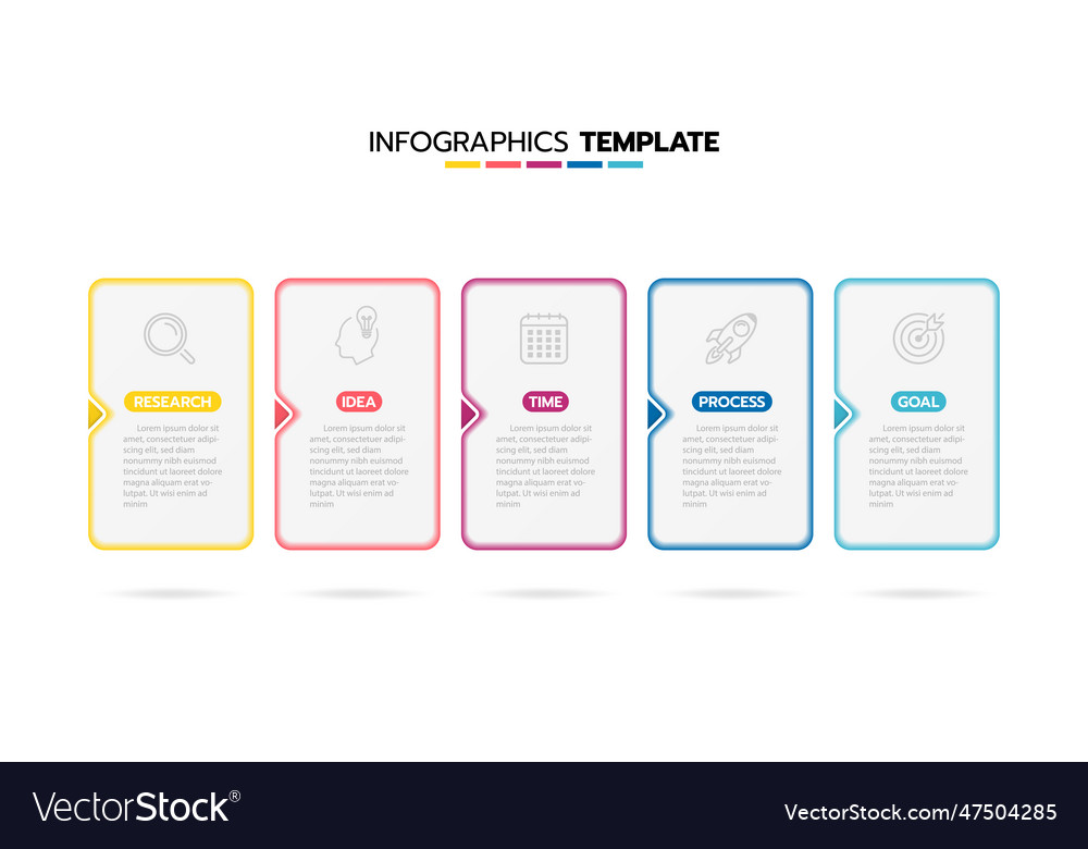 Business infographic template process with simple Vector Image