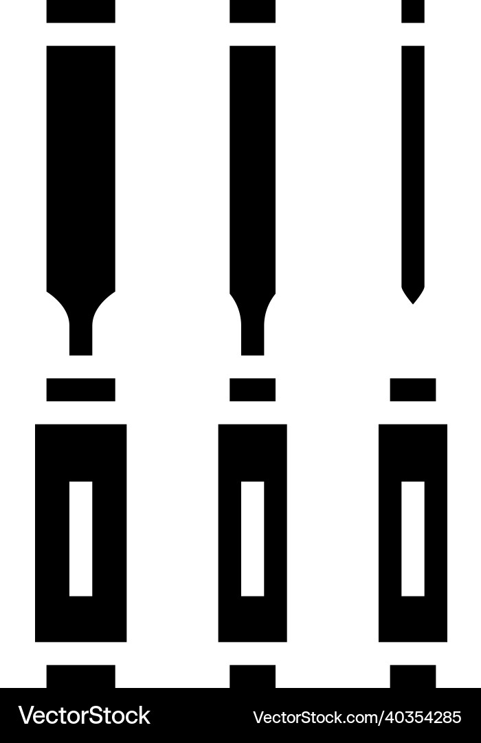Chisel carpenter tools glyph icon Royalty Free Vector Image