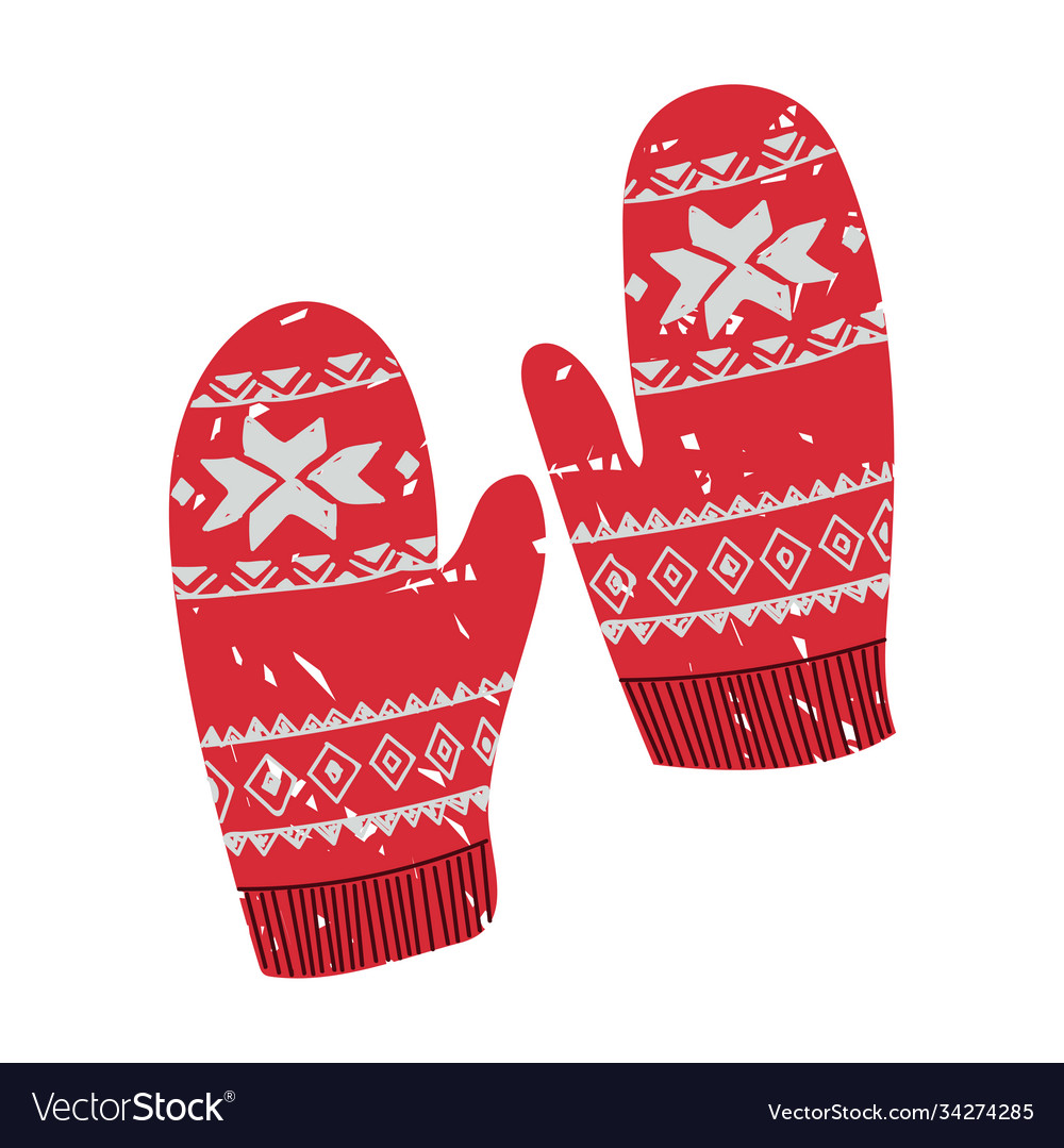 Colorful ugly christmas mittens Royalty Free Vector Image