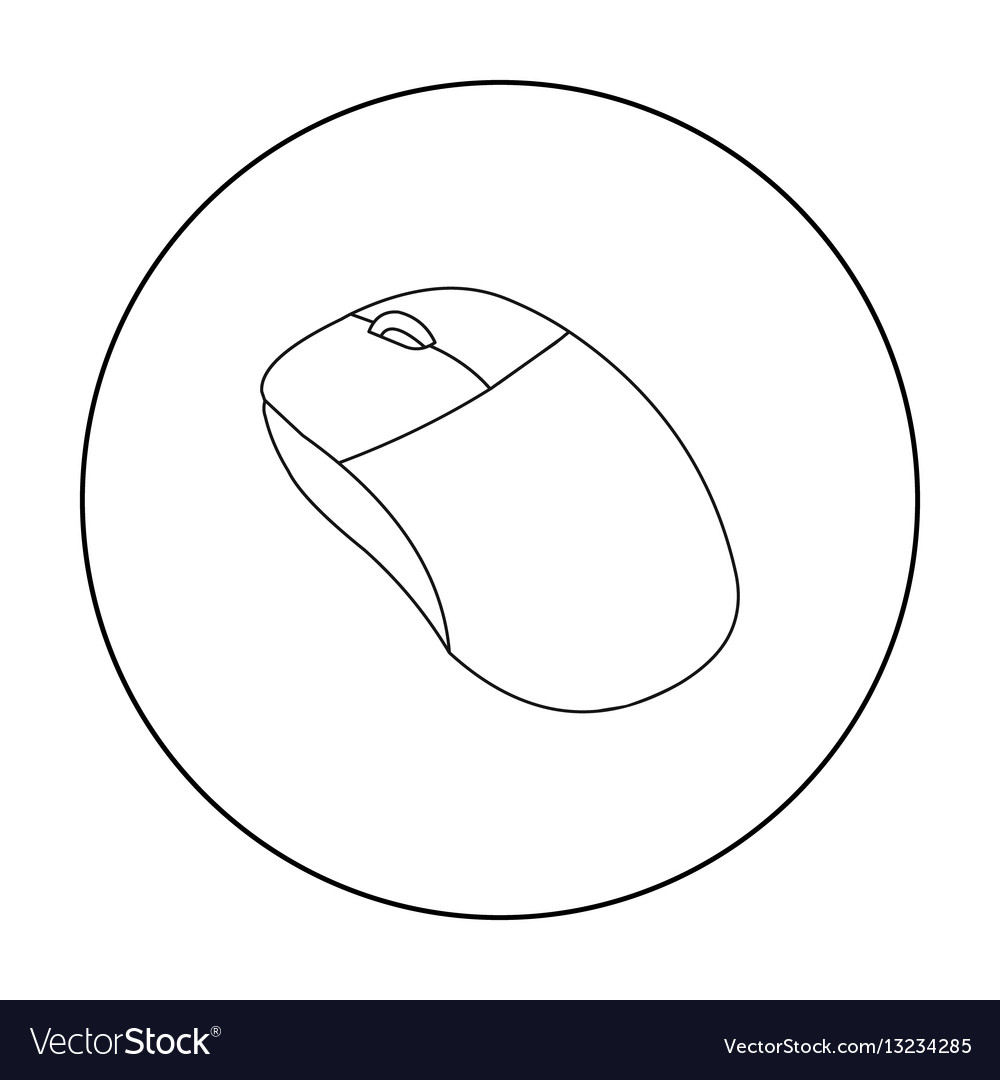 Computer mouse icon in outline style isolated