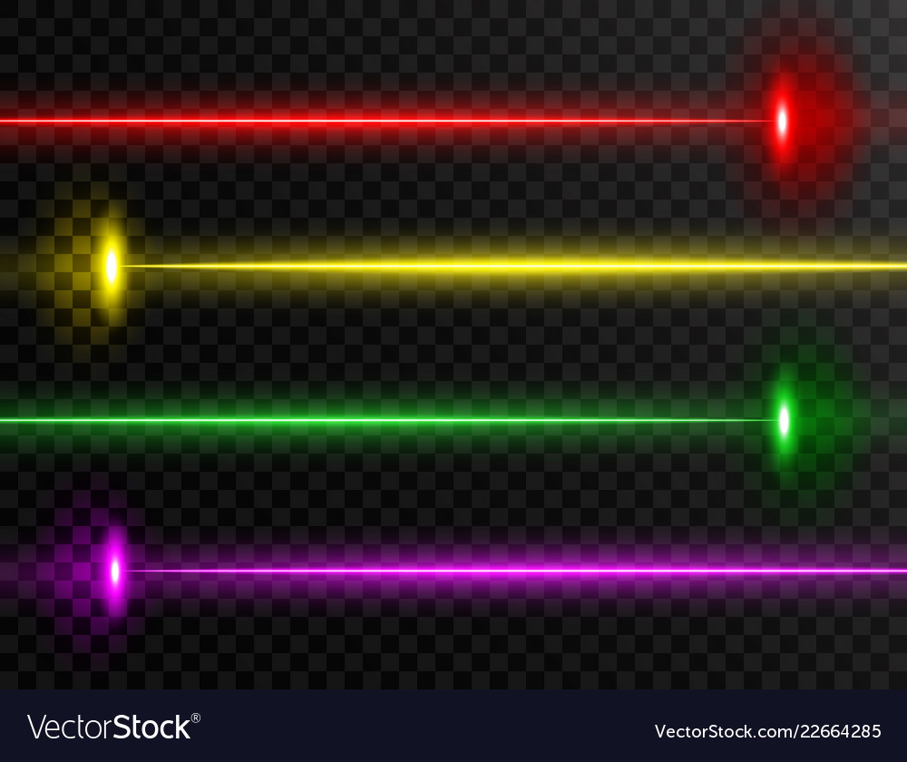 Laser beam set colorful beam collection Royalty Free Vector