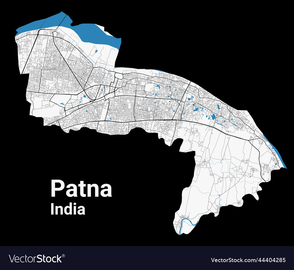 Patna map detailed map of city Royalty Free Vector Image