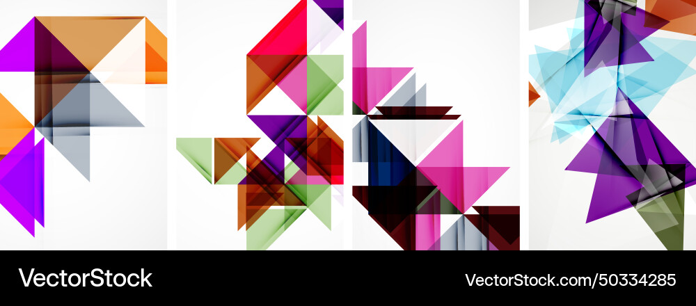 Triangle poster geometric background set Vector Image
