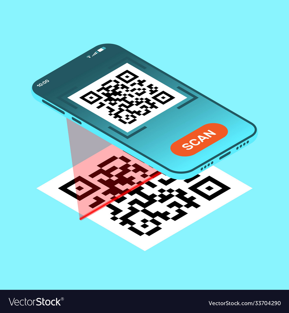 An application for scanning a qr code Royalty Free Vector