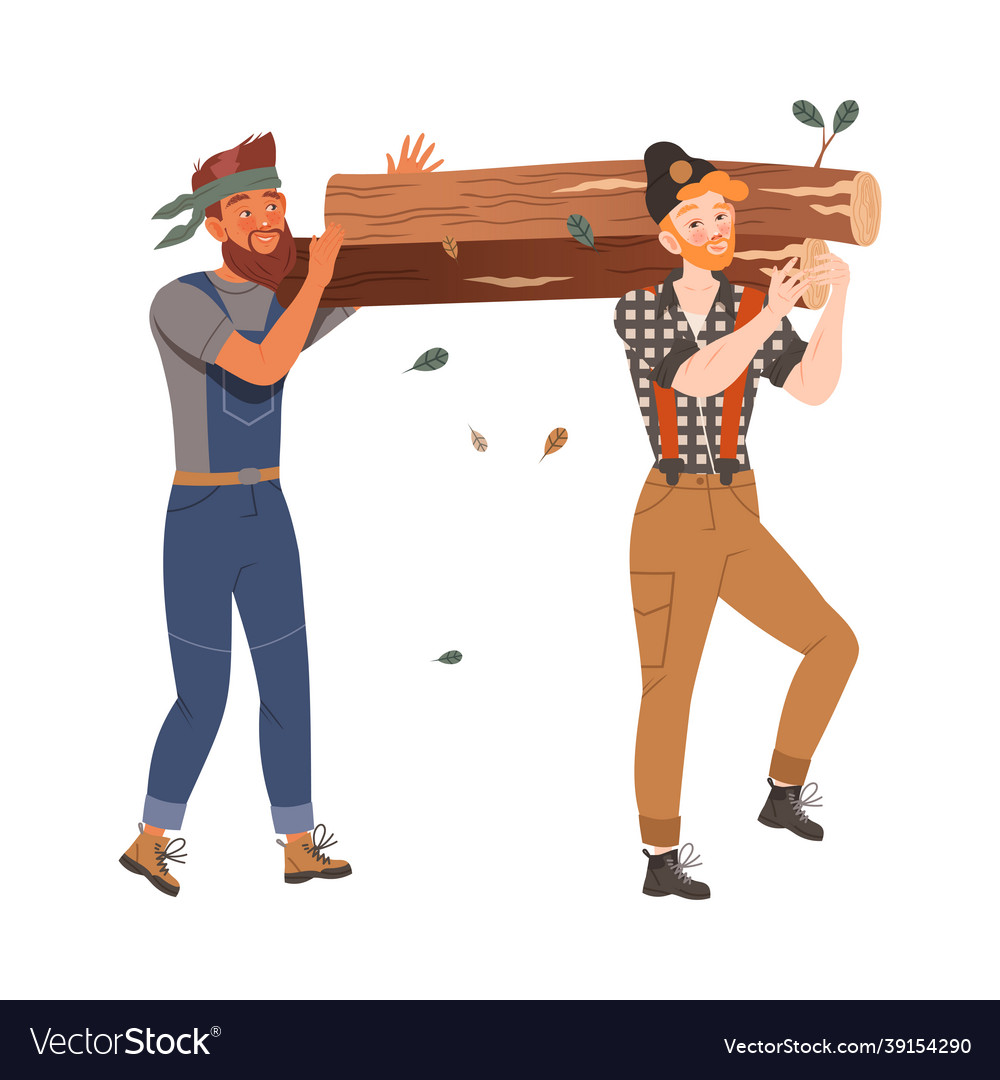 Bearded woodman or lumberman in checkered shirt