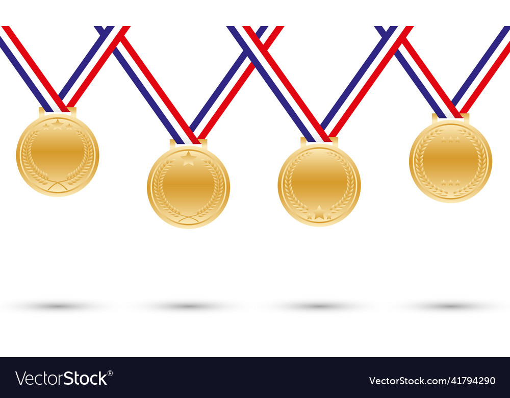 Blank golden medal with various ornament