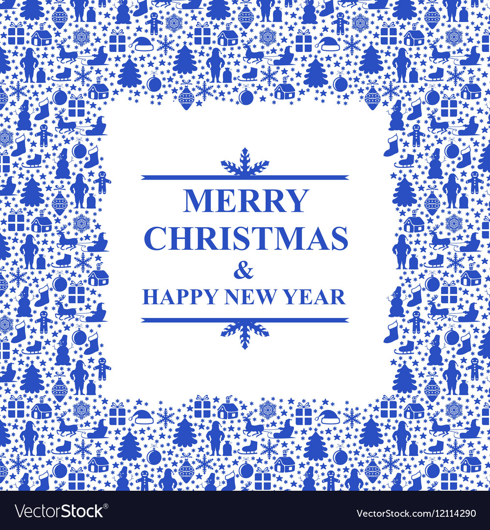 Blue Xmas Frame Royalty Free Vector Image Vectorstock Blue Xmas Frame Vector Image