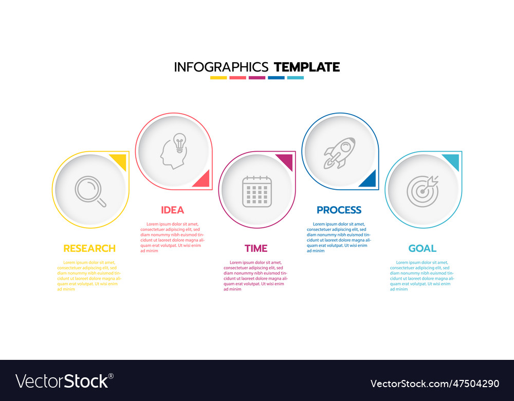 Business infographic template process with simple Vector Image