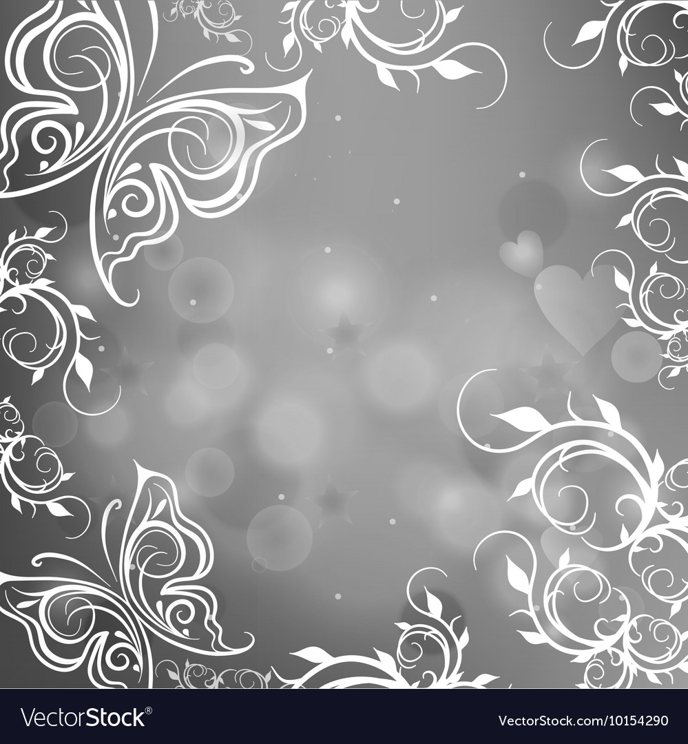 Gray background with butterflies Royalty Free Vector Image