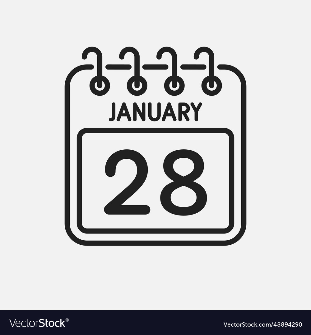 icon-page-calendar-day-28-january-royalty-free-vector