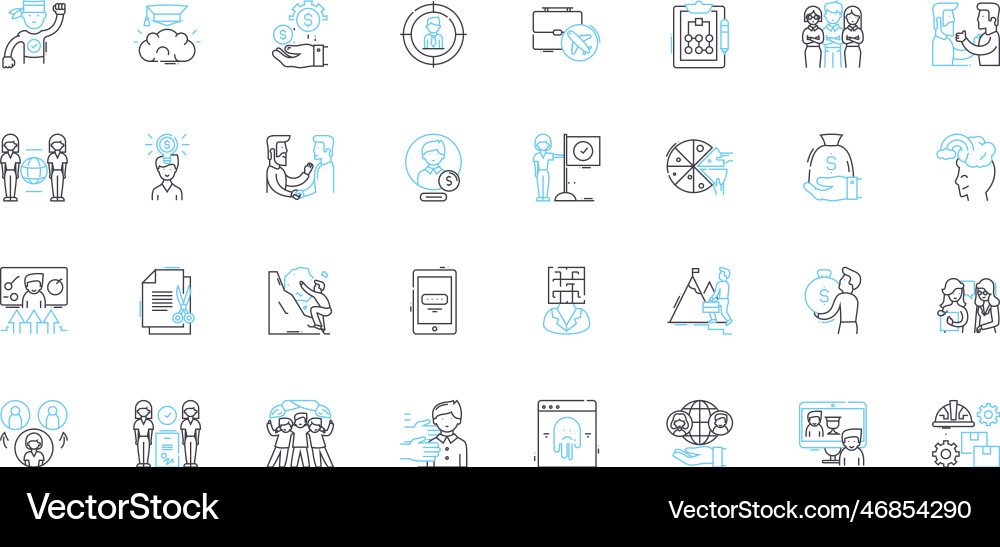 Innovation linear icons set creativity progress Vector Image
