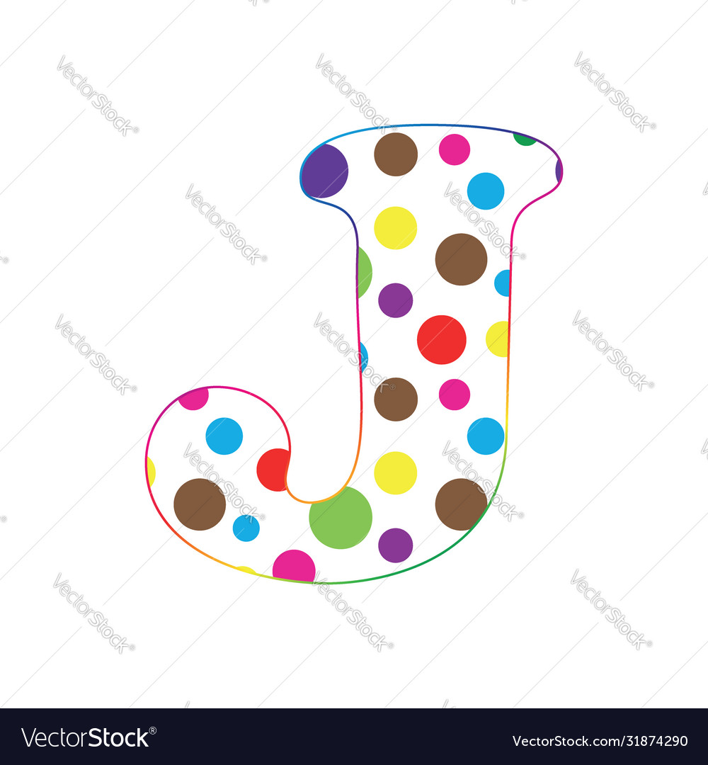 J Letter Cartoon Fun Letters Alphabet For Kids Vector Image