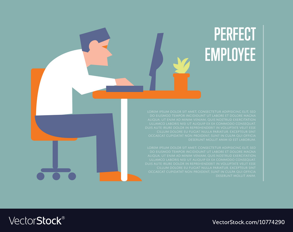 Perfect Employee Banner With Businessman Vector Image