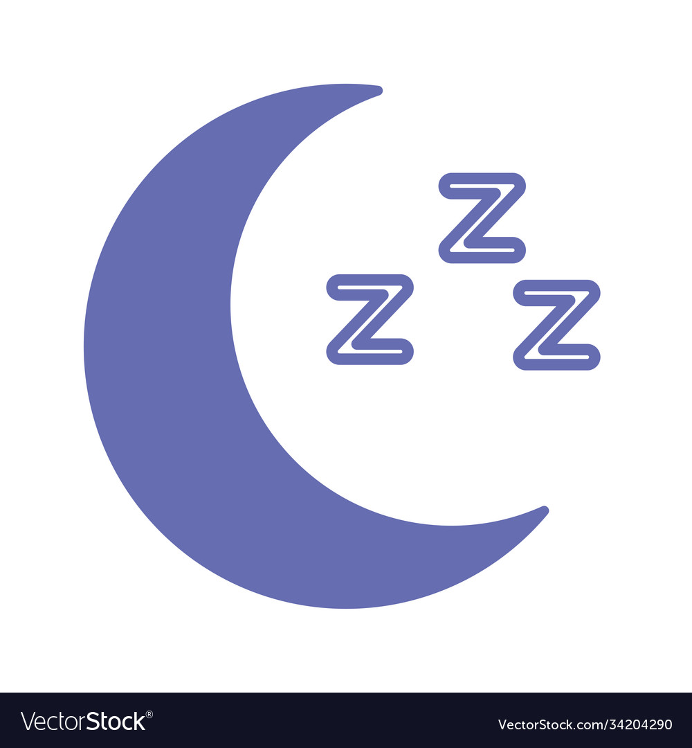 Sleeping Moon Line And Fill Style Icon Royalty Free Vector