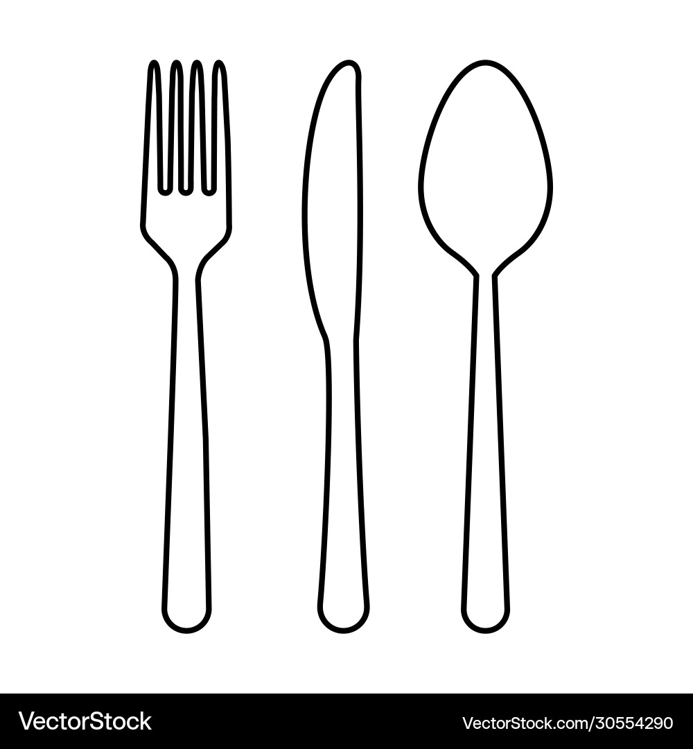 Spoon fork and knife icon isolated on white Vector Image