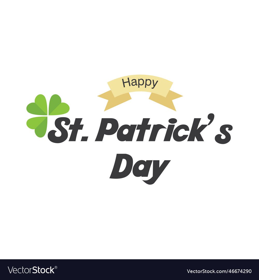 St patrick day text letter Royalty Free Vector Image